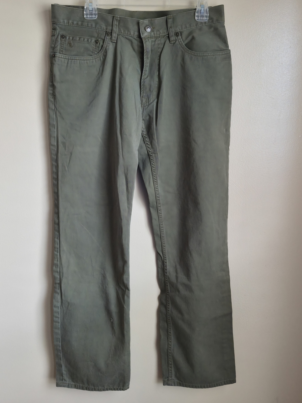 Polo Ralph Lauren Mens Cargo Pants Olive Green 100% Cotton 32x30 RN 41381